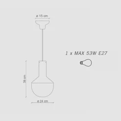 Ferroluce Moderne Pendelleuchten-Hängelampe aus bemaltem Glas, hergestellt in Italien – Selaron