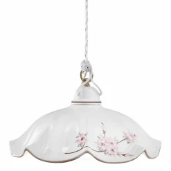 Ferroluce Pendelleuchten Vintage-Hängelampe aus Eisen und handverzierter gewellter Keramik - Belluno