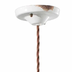 Ferroluce Pendelleuchten Vintage-Hängelampe aus Eisen und Keramik Teresa