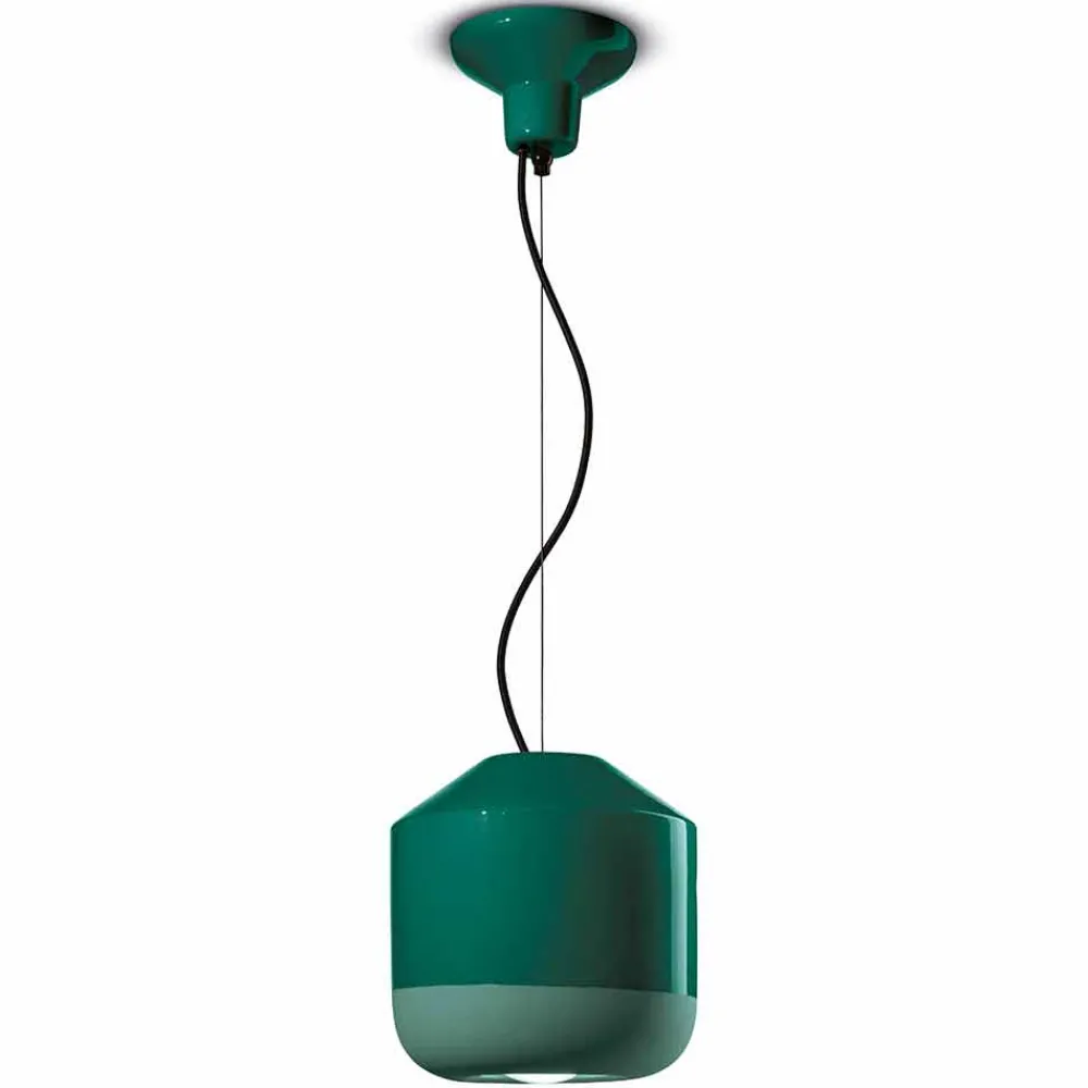 Ferroluce Moderne Pendelleuchten-Hängelampe aus farbiger Keramik Made in Italy - Bellota