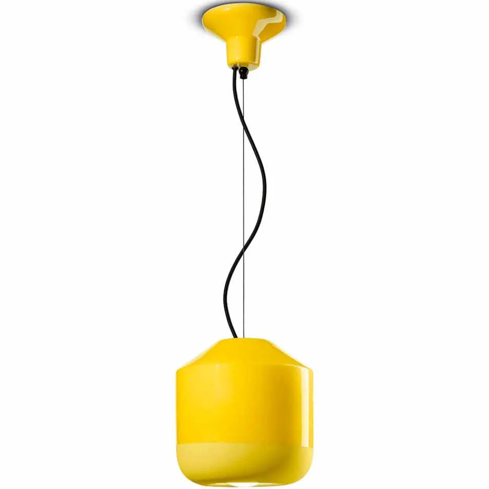 Ferroluce Moderne Pendelleuchten-Hängelampe aus farbiger Keramik Made in Italy - Bellota