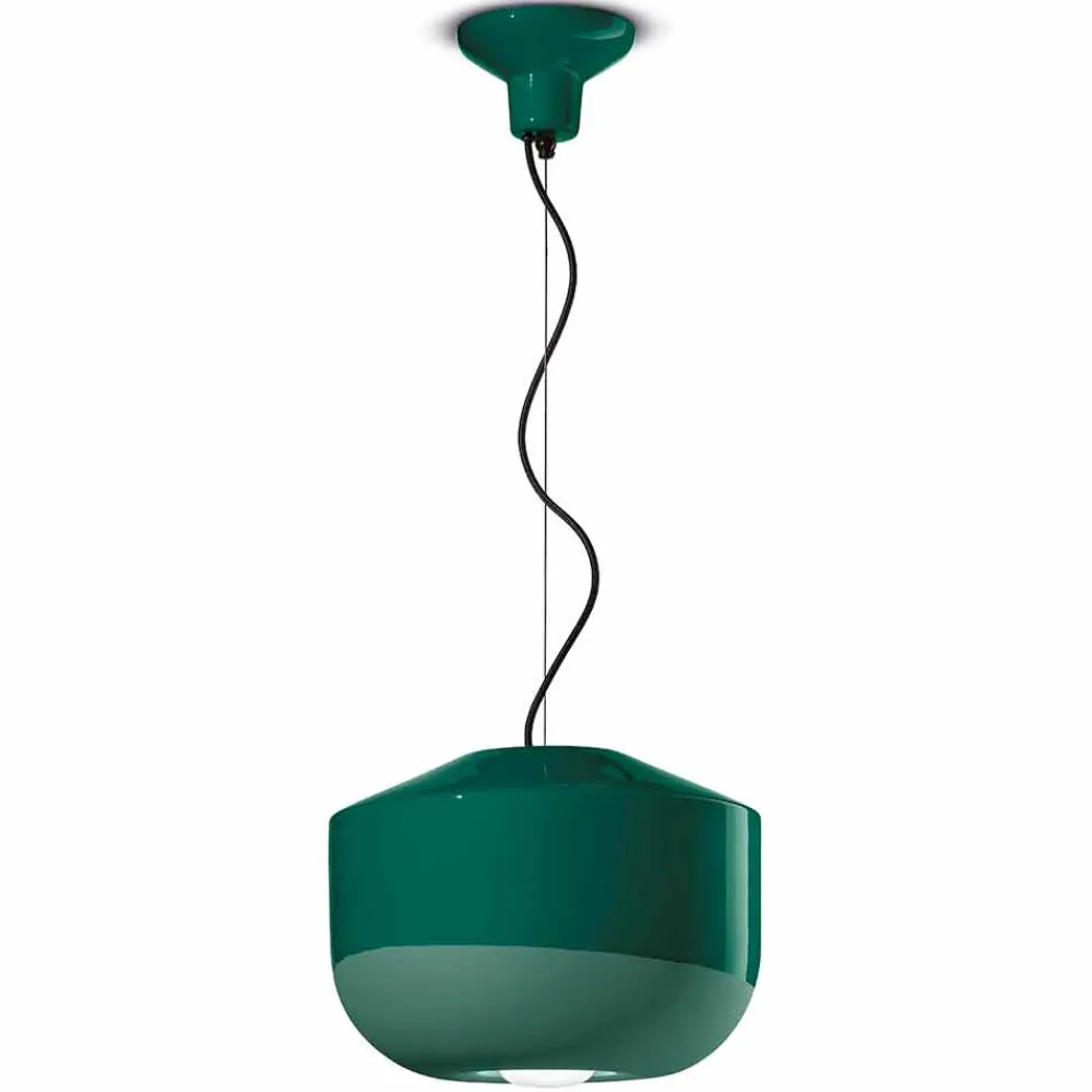 Ferroluce Moderne Pendelleuchten-Hängelampe aus farbiger Keramik Made in Italy - Bellota