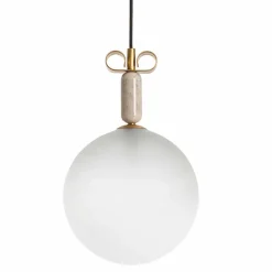 Il Fanale Moderne Pendelleuchten-Hängelampe aus Glas, Marmor und Messing Made in Italy - Bonton by