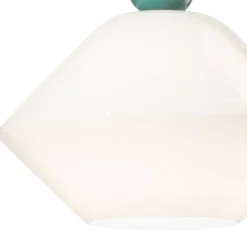 Ferroluce Moderne Pendelleuchten-Hängelampe aus Glas und farbiger Keramik, hergestellt in Italien – Lariat