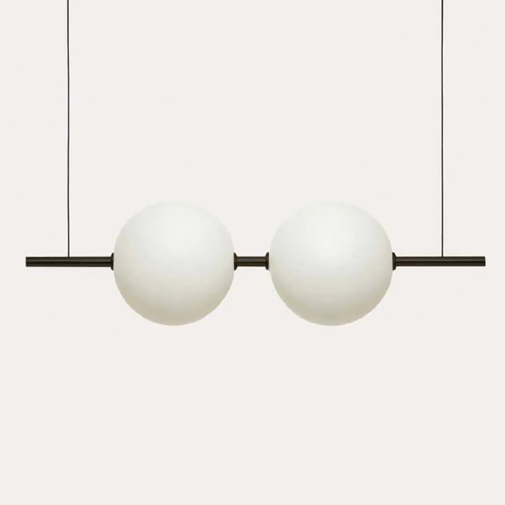 Il Fanale Moderne Pendelleuchten-Hängelampe aus Glas und schwarzem oder gebürstetem Messing-Design - Alma von