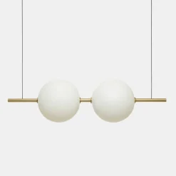 Il Fanale Moderne Pendelleuchten-Hängelampe aus Glas und schwarzem oder gebürstetem Messing-Design - Alma von