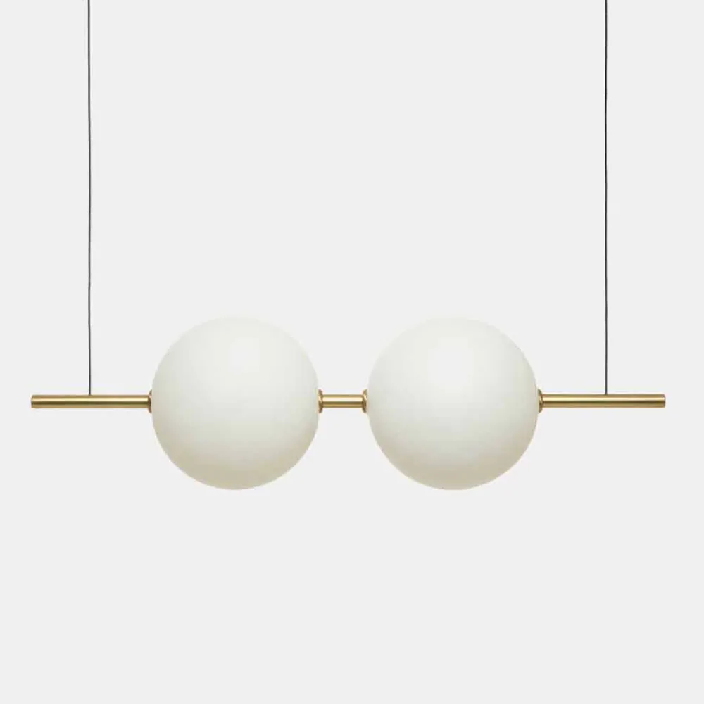 Il Fanale Moderne Pendelleuchten-Hängelampe aus Glas und schwarzem oder gebürstetem Messing-Design - Alma von