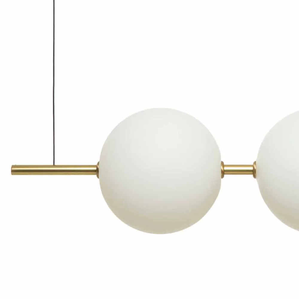 Il Fanale Moderne Pendelleuchten-Hängelampe aus Glas und schwarzem oder gebürstetem Messing-Design - Alma von