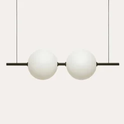 Il Fanale Moderne Pendelleuchten-Hängelampe aus Glas und schwarzem oder gebürstetem Messing-Design - Alma von