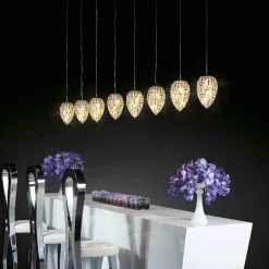 Viadurini Lighting Designer Pendelleuchten-Hängelampe aus Kristall und Stahl eiförmig Egg