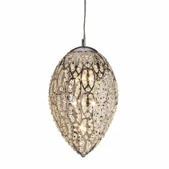 Viadurini Lighting Designer Pendelleuchten-Hängelampe aus Kristall und Stahl eiförmig Egg