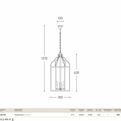 Aldo Bernardi Pendelleuchten Vintage-Hängelampe aus Messing und Glas Turandot von