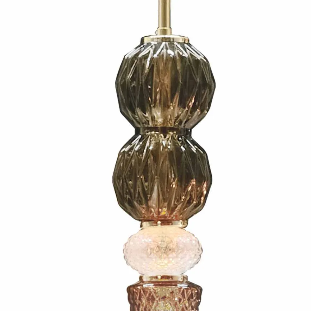 Viadurini Lighting Murano Lampen|Moderne Pendelleuchten-Hängelampe aus Muranoglas und Stoff Made in Italy - Missi