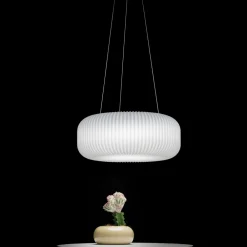 Viadurini Lighting Designer Pendelleuchten-Hängelampe aus Polyethylen mit 3 Metallkabeln - Scheibe