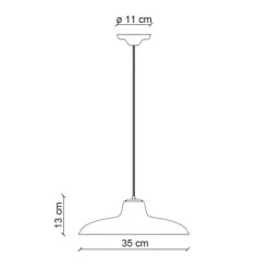 Ferroluce Pendelleuchte Industrial-Hängelampe aus schwarzer Keramik und Eisen im industriellen Vintage-Design - Bew