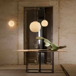 Viadurini Lighting Designer Pendelleuchten-Hängelampe aus weißem Satinglas in 2 Designgrößen - Morse