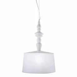 Viadurini Lighting Designer Pendelleuchten-Hängelampe aus weißer Keramik. Shade in Linen Short Design - Cadabra