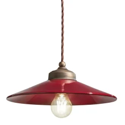 Ferroluce Pendelleuchte Industrial-Hängelampe Handgefertigte Keramik und antikes Vintage-Messing - Farben