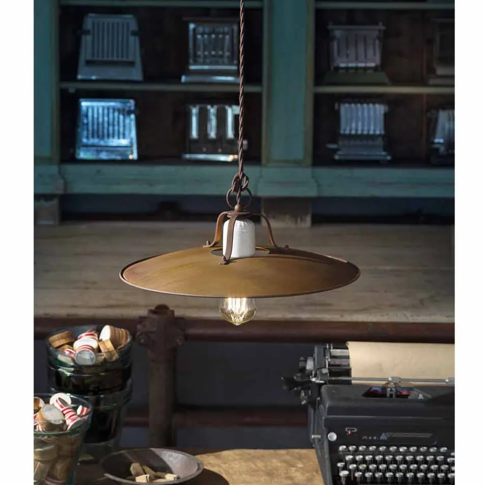 Ferroluce Pendelleuchten Vintage-Hängelampe im Industrial Design von