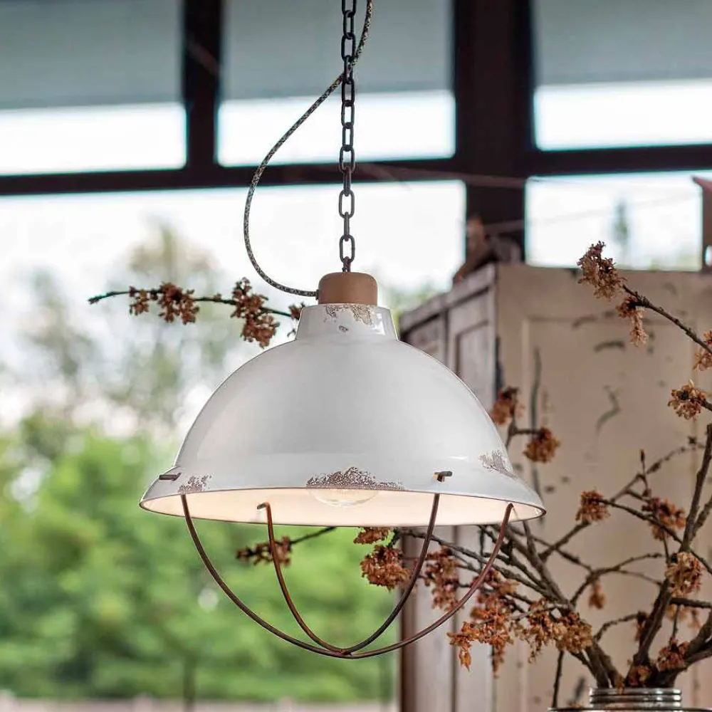 Ferroluce Pendelleuchten Vintage-Hängelampe im Industrial Style Clara