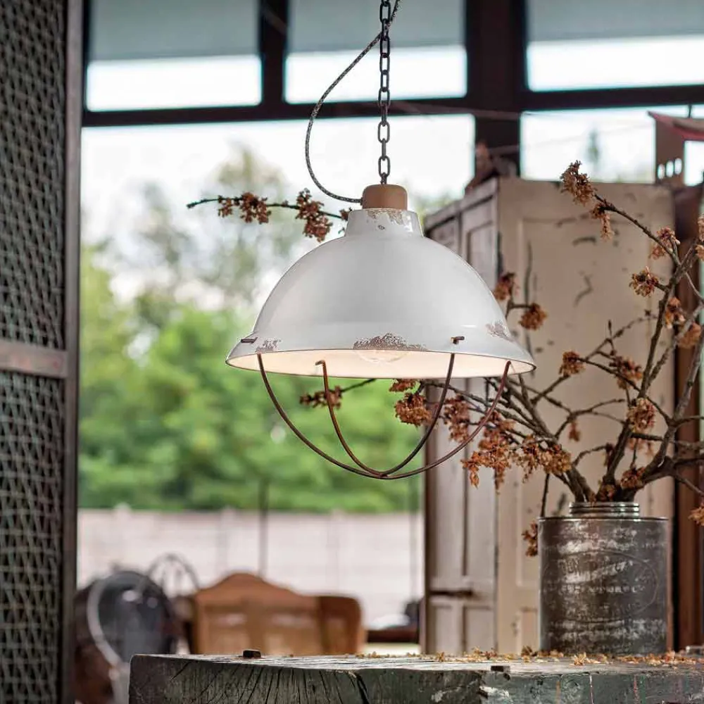 Ferroluce Pendelleuchten Vintage-Hängelampe im Industrial Style Clara