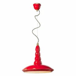 Ferroluce Pendelleuchten Shabby Chic-Hängelampe im Retro Design aus Keramik von