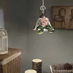 Ferroluce Pendelleuchten Shabby Chic-Hängelampe im rustikalen Design Napoli