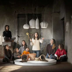 Viadurini Lighting Designer Pendelleuchten-Hängelampe in glänzend weißer Keramik in 4 Formen - Oase