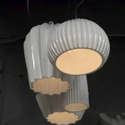 Viadurini Lighting Designer Pendelleuchten-Hängelampe in glänzend weißer Keramik in 4 Formen - Oase