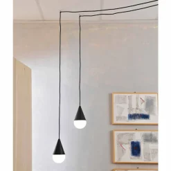 Viadurini by Sideform Moderne Pendelleuchten-Hängelampe in modernem Design Drop schwarz