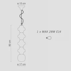 Ferroluce Moderne Pendelleuchten-Hängelampe in verschiedenen Farben, hergestellt in Italien – Copacabana