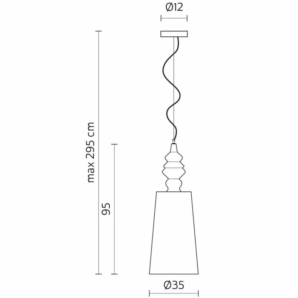 Viadurini Lighting Designer Pendelleuchten-Hängelampe in Weiß Keramik Lampenschirm in Leinen Long Design - Cadabra