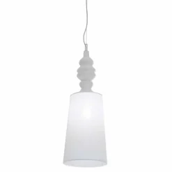 Viadurini Lighting Designer Pendelleuchten-Hängelampe in Weiß Keramik Lampenschirm in Leinen Long Design - Cadabra