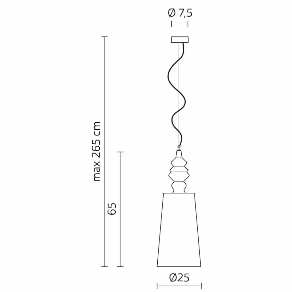 Viadurini Lighting Designer Pendelleuchten-Hängelampe in Weiß Keramik Lampenschirm in Leinen Long Design - Cadabra
