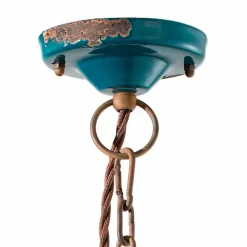 Ferroluce Pendelleuchten Vintage-Hängelampe Industrial aus Keramik und Eisen Stephanie