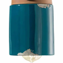 Ferroluce Pendelleuchten Vintage-Hängelampe Industrial aus Keramik und Eisen Stephanie