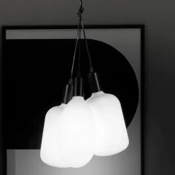 Viadurini Lighting Moderne Pendelleuchten-Hängelampe mit 3 Lichtern aus Metall und Keramikglas Made in Italy - Speak