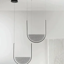 Viadurini Lighting Moderne Pendelleuchten-Hängelampe mit abnehmbarem Einsatz aus Granulatglas – Catalpa