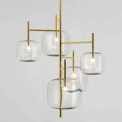 Viadurini Lighting Design Kronleuchter-Hängelampe mit glänzender Metallstruktur Made in Italy - Donatina