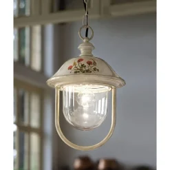 Ferroluce Design Beleuchtung-Hängelaterne für den Außenbereich aus handbemaltem Aluminium - Bari