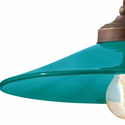 Ferroluce Pendelleuchten Vintage-Hängeleuchte aus farbiger Keramik und Messing Maya