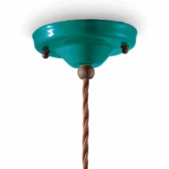 Ferroluce Pendelleuchten Vintage-Hängeleuchte aus farbiger Keramik und Messing Maya