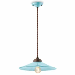Ferroluce Pendelleuchten Vintage-Hängeleuchte aus farbiger Keramik und Messing Maya