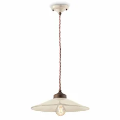 Ferroluce Pendelleuchten Vintage-Hängeleuchte aus farbiger Keramik und Messing Maya