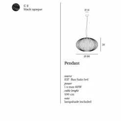 Viadurini Lighting Designer Pendelleuchten-Hängeleuchte aus lackiertem Stahl, 90xh.53x L. Schnur 100 cm Gioia