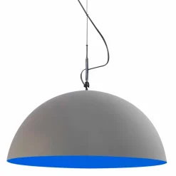 In-es.artdesign Moderne Pendelleuchten-Hängeleuchte Design-Lampe Mezza Luna Cement paint