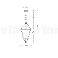 Viadurini Lighting Gartenlaternen-Hängeleuchte für den Außenbereich aus Aluminium und Glas, hergestellt in Italien – Bonaria
