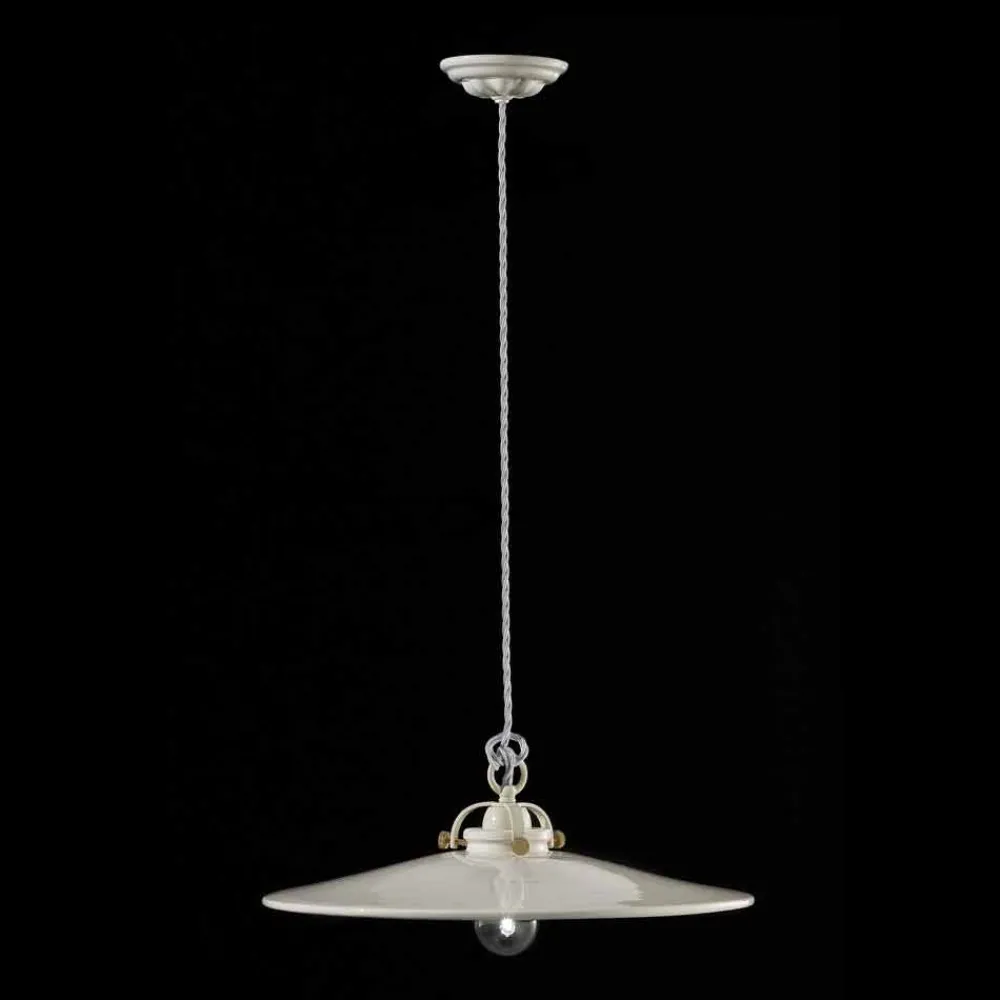 Ferroluce Pendelleuchten Shabby Chic-Hängeleuchte im Vintage Design aus Keramik Betty