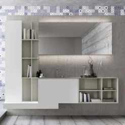 Viadurini Bathroom Badmöbel Hängend-Hängende Badezimmermöbel-Komposition mit modernem Design Made in Italy - Callisi15