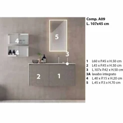 Viadurini Bathroom Badmöbel Hängend-Hängende Designmöbel, moderne Badezimmerzusammensetzung - Callisi9